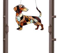 Acrylic for Dogs - Colorful with Dog Design | Acrylic Window Hanging Ornament | Dachshund Acrylic Window Decoration with Bassot