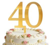 Acrylic Forty Cake Topper, 40th Birthday Cake Toppers, 40th Anniversary Party Cake Decorations Supplies, Cheers to 40 Years Birthday Party Decorations