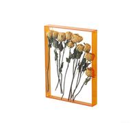 Acrylic Frame with Hollow Interior Designed for DIY Floral Displays, Offering a Bright and Attractive Element for Home or Office (Orange)