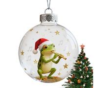 Acrylic Frog Ornament, 2D Christmas Tree Decoration, 4x3 Inches Animal Hanging Decor with Colorful Design, Holiday Ornaments, Frog Decoration with Cute Style, Tree Ornament for Indoor Bedroom