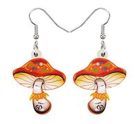 Acrylic Fun Mushroom Earrings Dangle Drop Weird Gifts for Women,Spring Summer Jewelry Novelty Hypoallergenic Earring Nature Lovers Gift Food Charms