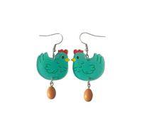 Acrylic Funny Cartoon Chicken & Egg Dangle Earrings Unique Weird Hen Lay Egg Earrings Holiday Party Jewelry, S, Zinc, No Gemstone