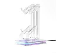 Acrylic Game Controller Stand for PS5, Series X, Switch Pro, - 20 x 14 x 10 cm Transparent Desk Mount Holder(rechargeable)