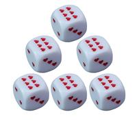 Acrylic Game Cube with Heart-Shaped Dots, 6 Pieces with Rounded Edges for Math Lessons, Collecting, Table Games