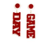 Acrylic Game Day Earrings Team Sports Fan Earrings Football Rugby Baseball Drop Earring for Women Super Bowl Jewelry, Acrylic, acrylic