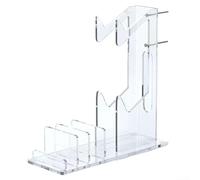 Acrylic Gaming Console Shelf 8-in-1 Organizer Storage Bracket for PS5 Switch Headset Controller Stand Transparent Display 10 Second Assembly Vertical Horizontal Support 9.06x9.45x3.54in