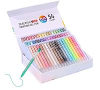 Acrylic Gel Pens - 1.0mm Thin Tip Pens,Acrylic Pens For Painting | For Paper Stone Glass Fabric Coloring Drawing Diaries DIY