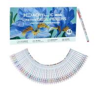 Acrylic Gel Pens for Colouring - Powerful Art Markers for DIY Designs, Water-Based Tools with Even Flow for Crafts, Multi-Purpose Set, Rock Fabric Stone Cards Doodle Canvas Scrapbook Pap