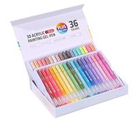 Acrylic Gel Pens Set - 1mm Fine Tip Glitter Paint Markers for Smooth Flow Coloring, Decorative Drawing Supplies, Stress Reduction for Scrapbooking and Art Projects