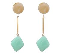 Acrylic Geometric Earrings Round Square Resin Earrings Lightweight Drop Earrings Resin Acetate Drop Dangle Hoop Earrings Long Tassel Fashion Jewelry Hollow Marble Design for Women, Acrylic