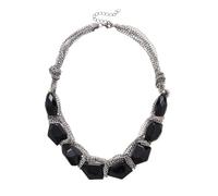 Acrylic geometric oval chain wrapped necklace - an elegant accessory with a sophisticated touch