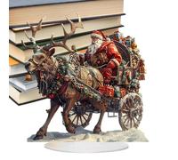 Acrylic Glass Flat Statue - Festive Two-Dimensional Ornament,Acrylic Table Decoration With Sleigh And Figure - For Housewarming Birthday Party Bedroom Bedside Study Bookcase Dorm