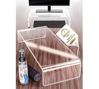 Acrylic Glass Monitor Riser 34 x 20 x 10 cm - Premium Monitor Stand from Germany - Ergonomic Screen Riser Including Cleaning Kit - Practical Desk Attachment for Office and Home Office