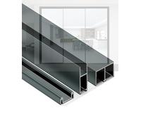 Acrylic Glass Track, 5mm Aluminum Track with Silent Glide Design Slide Rail Kit for Display Cabinets, Bookcases & Wardrobes(Gray,67in/170cm)