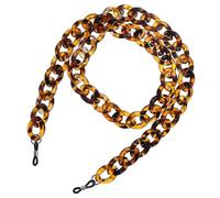 Acrylic Glasses Chain for Women & Men - Stylish Amber Retro Eyeglass Strap with Silicone Anti-Lost Holders, Adjustable Beaded Sunglasses Chain- Mask Holder Necklace, Glasses Lanyard for Daily Wear