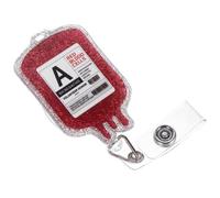 Acrylic Glitter Badge Reel Id Card Holder for Nurses Red