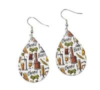 Acrylic Glitter Beer Mug Earrings Simulation Wine Glasses Red Wine Cocktail Whisky Drop Dangle Earring for Women, Acrylic, no gem