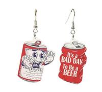 Acrylic Glitter Beer Mug Earrings Simulation Wine Glasses Red Wine Cocktail Whisky Drop Dangle Earring for Women, Acrylic, no gem