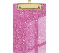 Acrylic Glitter Clipboard with Clip Writing Clipboard Glitter Clipboard File Clip Board Paper File Holder for Office School Supplies