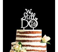 Acrylic Glitter We Still Do Hearts 25th Cake Topper, Vow Renewal or Wedding Anniversary Cake Topper (Silver, 25)