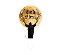 Acrylic God Bless Cake Topper with Jesus Figure, Baptism Cake Decorations for Baptism,Communion,Confirmation,Christening Religious Events（2D)