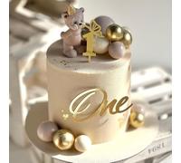 Acrylic Gold Number One Cake Topper with Butterfly One Sign 1st birthday Cake Decorating for Baby Shower Favors, Gender Reveal, One Year Old Baby Girl Birthday Party Supplies (Gold)