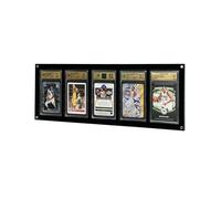 Acrylic Graded Card Display Frame for Collection - 5-Slot PSA Slab Display Case - Wall Mount & Desktop Holder Compatible with Pokemon & Sports Cards - Black & Clear (1 Pack)