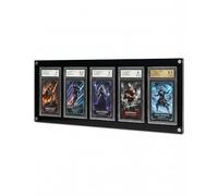 Acrylic Graded Card Display Frame for Collection - 5-Slot PSA Slab Display Case - Wall Mount & Desktop Holder Compatible with Pokemon & Sports Cards - Black & Clear (1 Pack)