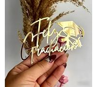 Acrylic Graduation Cake Topper Class of Gold Graduation Cap Congrats Grad Cake Decorations College High School