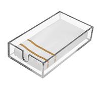 Acrylic Guest Towel Napkin Holder - Clear Modern Design - Acrylic Paper Towel Holder for Bathroom, Kitchen, Acrylic Tray Perfect for Disposable Paper Hand Towels & Bathroom Accessories.
