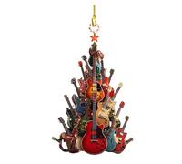 Acrylic Guitar Christmas Tree Ornaments, 2D Rock Guitar Decorations for Christmas Tree, Music Theme Party Decor & Gifts for Musicians (1PCS)