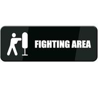 Acrylic Gym Fighting Area Sign, Self-Adhesive Premium Acrylic Design Plate for Door_Wall, 3x9 inch.