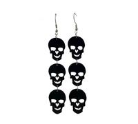 Acrylic Halloween Earrings for Women Black Bat Ghost Skull Spider Web Dangle Earrings Spooky Halloween Holiday Costume Party Jewelry Gifts, S, Acrylic, No Gemstone