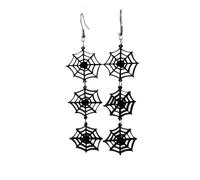 Acrylic Halloween Earrings for Women Black Bat Ghost Skull Spider Web Dangle Earrings Spooky Halloween Holiday Costume Party Jewelry Gifts, S, Acrylic, No Gemstone