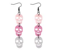 Acrylic Halloween Earrings for Women Black Bat Ghost Skull Spider Web Dangle Earrings Spooky Halloween Holiday Costume Party Jewelry Gifts, S, Acrylic, No Gemstone