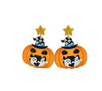 Acrylic Halloween Pumpkin Earrings for Women Fun Spooky Pumpkin Witch Halloween Earrings Evil Eye Pumpkin Halloween Earrings Halloween Theme Holiday Jewelry, L, Acrylic, No Gemstone