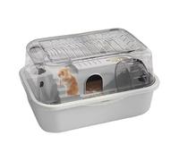 Acrylic Hamster Cage, Clear Enclosure Habitat, Small Animal Playpen Cage, Exercise Wheel Included, Resting And Dining Areas, 13.78x9.84x7.28 Inches, For Bedroom
