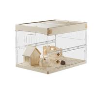 Acrylic Hamster Cage Starter Kit 45.2x31.4x33.1cm, Chew-Proof Habitat