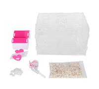 Acrylic Hamster Cage Transparent Single Layer House with Feeding Basin, Small Pet Habitat for Hamsters and Tiny Animals, Easy to Clean and Assemble (Large)