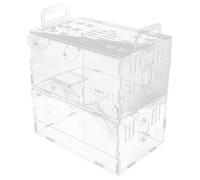 Acrylic Hamster Villa Cage with Ventilated Holes for Small Pets | Enclosure, Even Side Openings for Bottles and Toys, Floor Use and PET Travel Carry