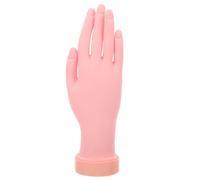 Acrylic Hand Fake Nail Practice Human Hand Model Right | Bendable Rubber, Realistic Pink Finish, Flexible Fingers for Nail Art Learning and Showcasing