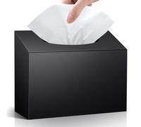 Acrylic Hand Towel Box Cover Compatible with Kleenex Disposable Hand Towels Wall-Mounted Paper Towel Dispenser Suitable for Tabletop, Bathroom, Car, and Office Use (Black)