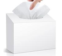 Acrylic Hand Towel Box Cover Compatible with Kleenex Disposable Hand Towels Wall-Mounted Paper Towel Dispenser Suitable for Tabletop, Bathroom, Car, and Office Use (Glossy White)