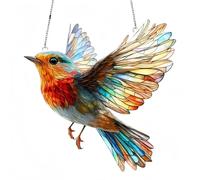 Acrylic Hanging Garden Suncatcher,Large Robin Bird Pendant Suncatcher,Colorful Bird Ornament with Stained Glass Effect,Garden & Window Hanging Decorations,Sun Catchers for Windows and Garden