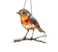 Acrylic Hanging Garden Suncatcher Robin On Branch,Garden Hanging Ornaments,Suncatchers for Windows,Robin Gifts,Sun Catchers for Garden,Robin Ornaments for Garden,Garden Hanging Ornaments Outdoor(8cm)