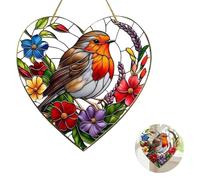Acrylic Hanging Garden Suncatcher Robin On Branch,Garden Hanging Ornaments,Suncatchers for Windows,Robin Gifts,Sun Catchers for Garden,Robin Ornaments for Garden,Garden Hanging Ornaments(20cm)