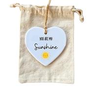 Acrylic Hanging Heart Ornament | 'You Are My Sunshine' | Ceramic Sign Plaque | 'I Wish You Lived Next Door' | Friendship Gifts