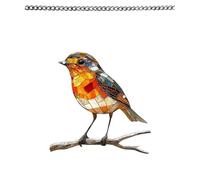 Acrylic Hanging Robin Solar Garden Light, Stained Suncatchers for Window, Flame Effect Solar Pendant for Outdoor Hanging Garden Ornaments, Colourful SolarLight for Yards
