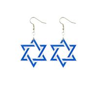 Acrylic Hanukkah Dangle Earrings Hanukkah Earrings for Women Colorful Menorah Candle Star Earrings Jewish Hanukkah Theme Jewelry, Acrylic, No Gemstone