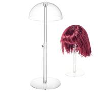 Acrylic Hat Display Stand - Showcase Collection Style | Height-Adjustable Transparent Dome Rack 8 to 16 Inches | Baseball Caps, Cowboy Hats, Wigs, Perfect For Closets, Bedrooms, Boutiques, Elegant